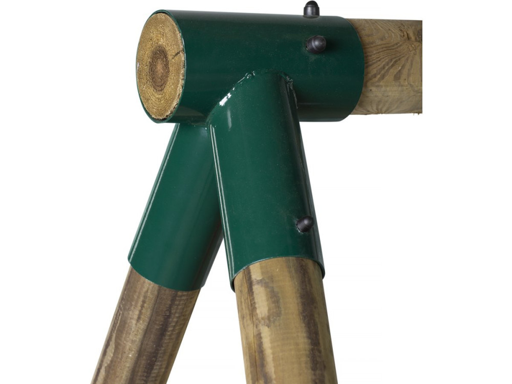 Timo wooden swing set - With 2 swings and 1 rope ladder.