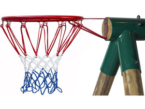 Universal basketball hoop for wooden frames