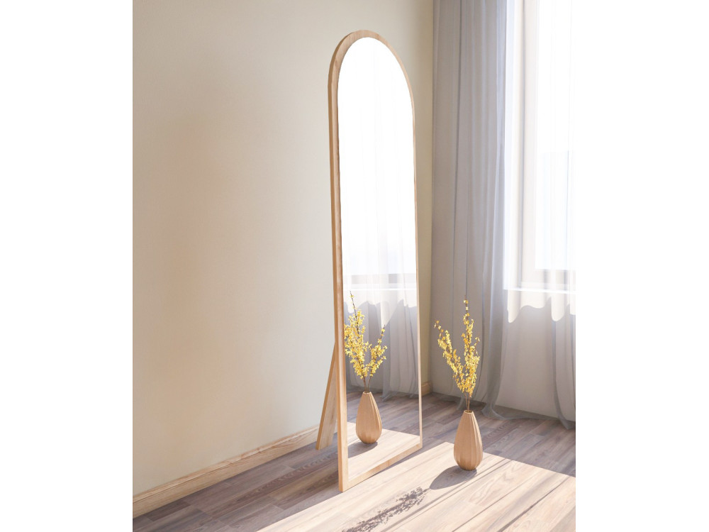 Emma" wooden mirror - 50 x 160 cm - Beige