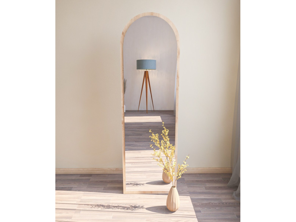Emma" wooden mirror - 50 x 160 cm - Beige