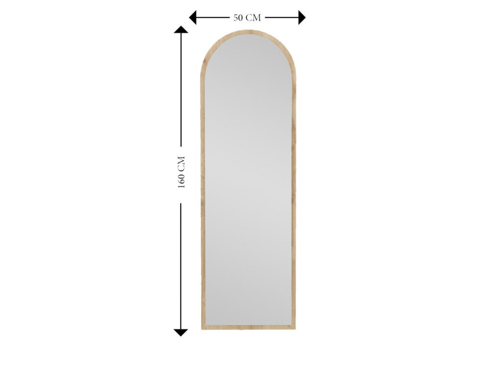 Emma" wooden mirror - 50 x 160 cm - Beige