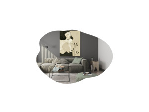 Ohho" wooden mirror - 60 x 85 cm - Black