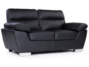 Bonded leather / PVC sofa "DALLAS" - 2 seats - Black
