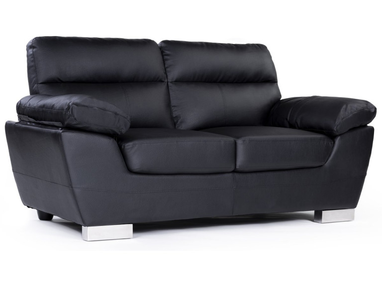Bonded leather / PVC sofa "DALLAS" - 2 seats - Black