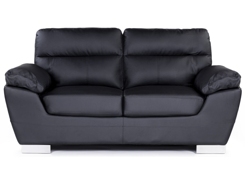 Bonded leather / PVC sofa "DALLAS" - 2 seats - Black