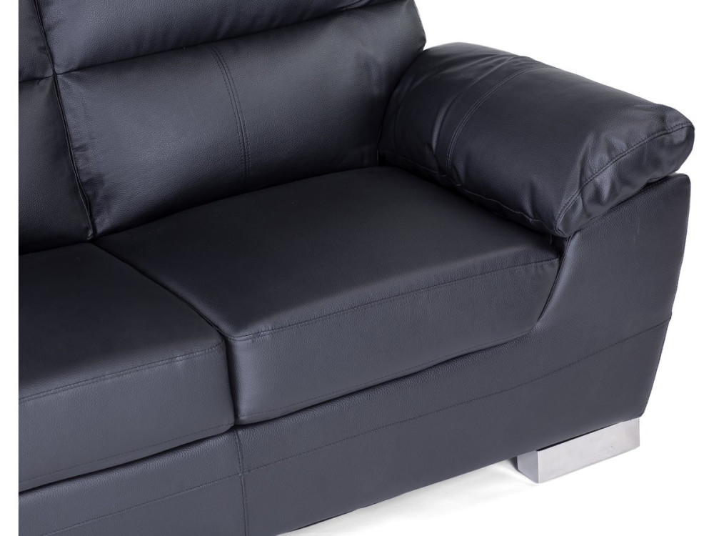 Bonded leather / PVC sofa "DALLAS" - 2 seats - Black