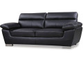 Bonded leather / PVC sofa "DALLAS" - 2 seats - Black - Black