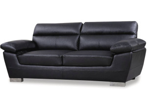Bonded leather sofa / PVC "DALLAS" - 3 seats - Black