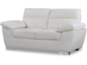 Bonded leather / PVC sofa "DALLAS" - 2 seats - White