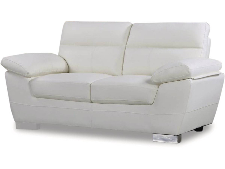 Bonded leather / PVC sofa "DALLAS" - 2 seats - White