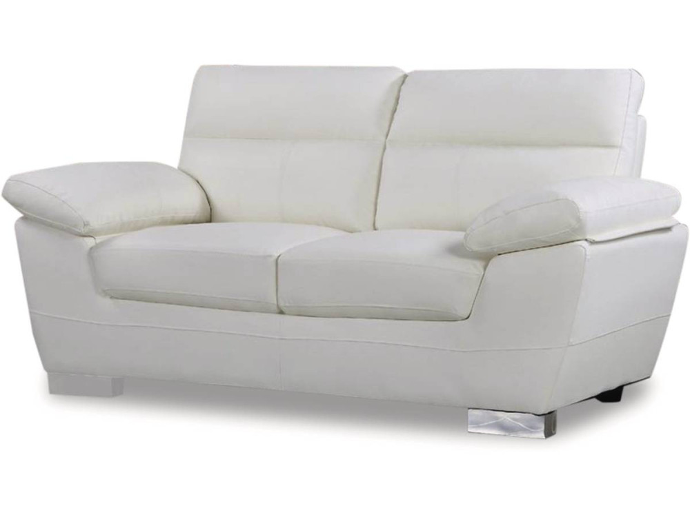 Bonded leather / PVC sofa "DALLAS" - 2 seats - White