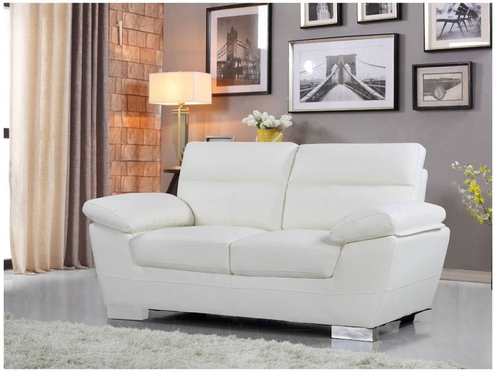 Bonded leather / PVC sofa "DALLAS" - 2 seats - White