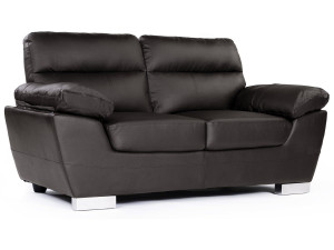 Bonded leather sofa / PVC "DALLAS" - 2 seats - Chocolate