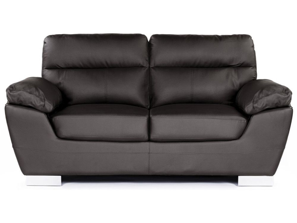 Bonded leather sofa / PVC "DALLAS" - 2 seats - Chocolate