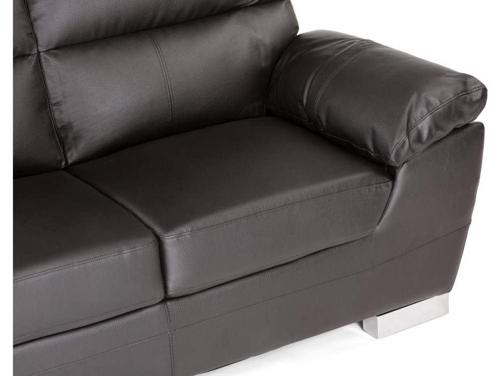 Bonded leather sofa / PVC "DALLAS" - 2 seats - Chocolate