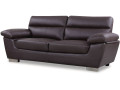 Bonded leather sofa / PVC "DALLAS" - 3 seats - Black - Chocolate