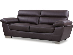 Bonded leather sofa / PVC "DALLAS" - 3 seats - Chocolate