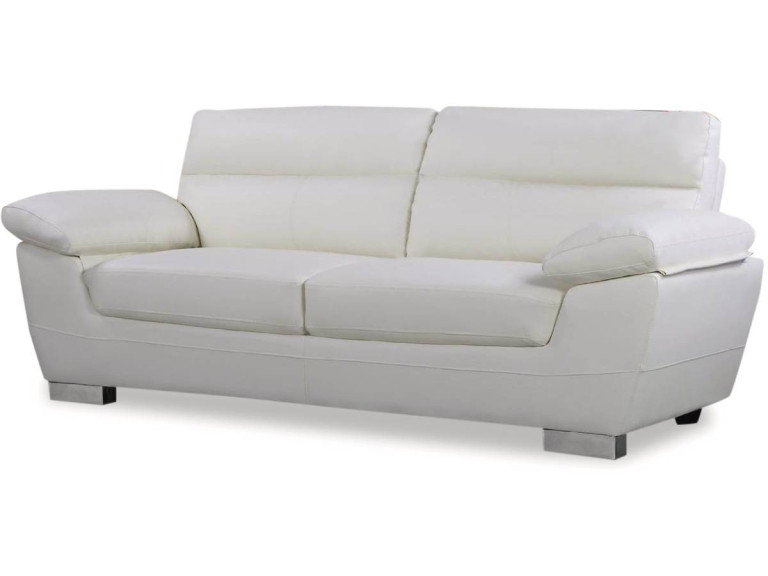 Bonded leather / PVC sofa "DALLAS" - 3 seats - White