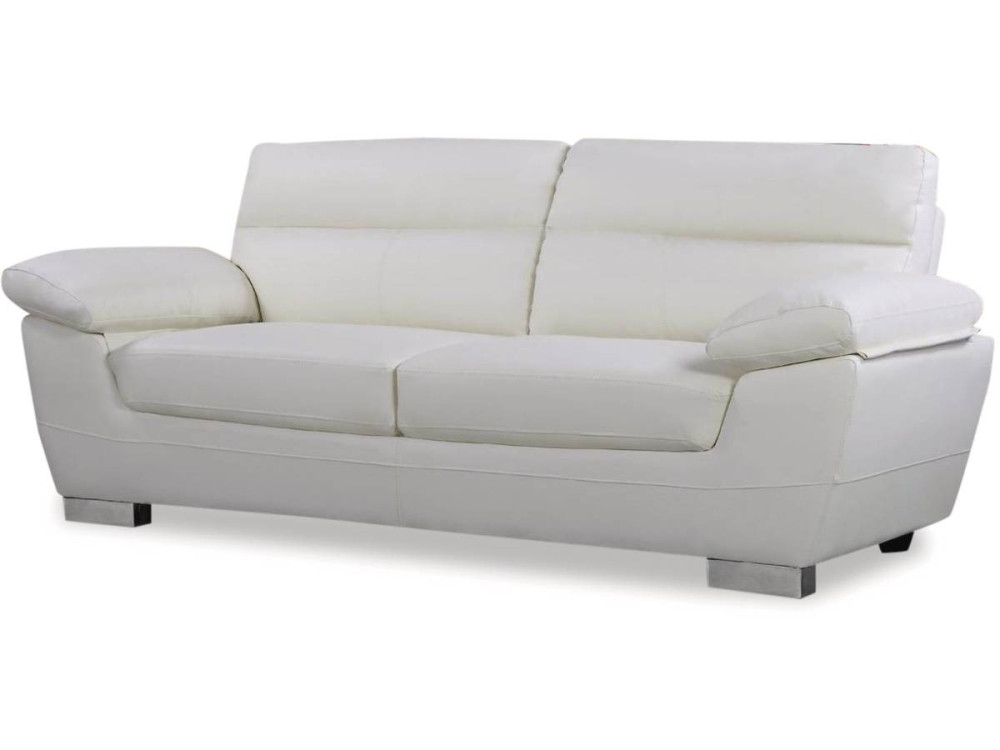 Bonded leather / PVC sofa "DALLAS" - 3 seats - White