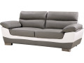Bonded leather sofa / PVC "DALLAS" - 3 seats - Black - Grey / White