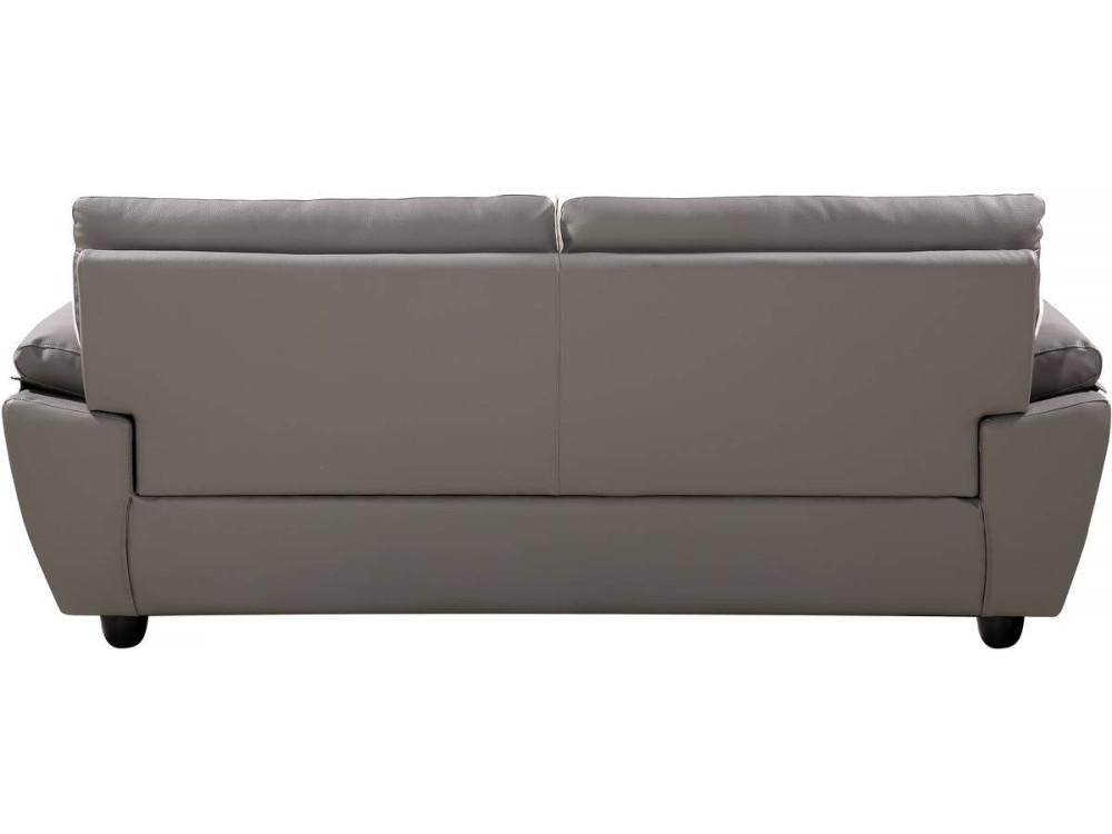 Bonded leather / PVC sofa "DALLAS" - 3 seats - Grey / White