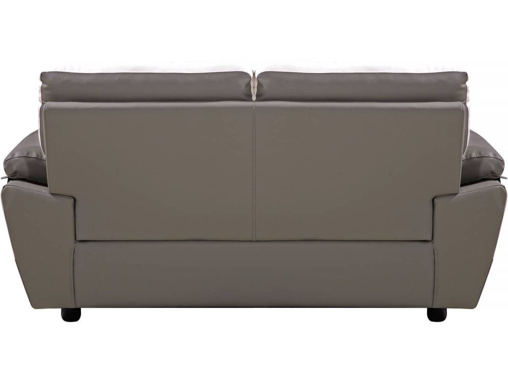 Engineered leather sofa / PVC "DALLAS" - 2 seats - Grey / White