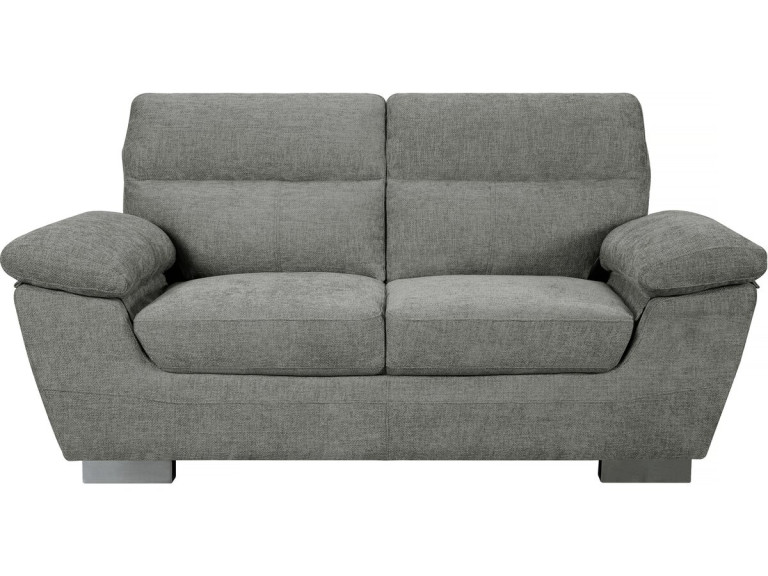 Fixed fabric sofa "Dallas" - 169 x 88 x 90 cm - 2 seats - Grey