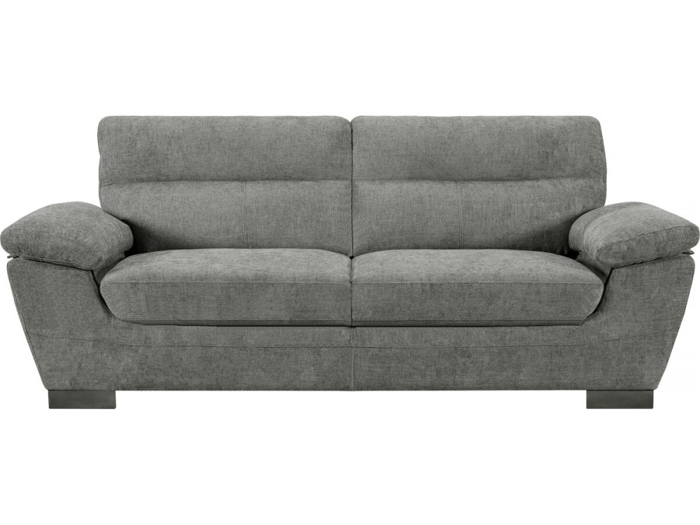 Fixed fabric sofa "Dallas" - 210 X 88 X 90 cm - 3 seats - Grey
