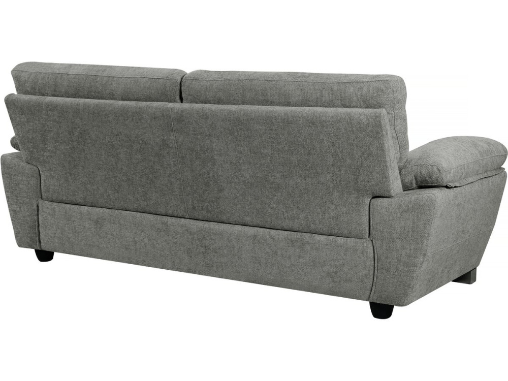 Fixed fabric sofa "Dallas" - 210 X 88 X 90 cm - 3 seats - Grey