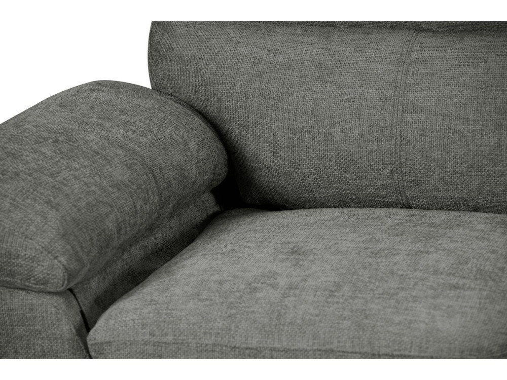Fixed fabric sofa "Dallas" - 210 X 88 X 90 cm - 3 seats - Grey