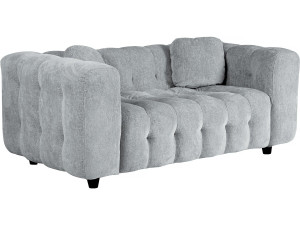 Vendome" straight sofa in chenille fabric - 2 seater - Grey