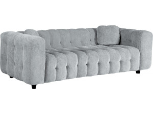 Vendome" straight sofa in chenille fabric - 3 seater - Grey