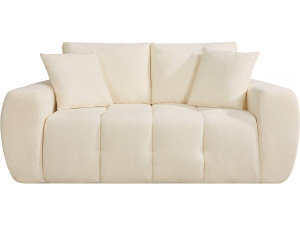 Léonie" straight sofa in bubble fabric - 2 seater - Beige
