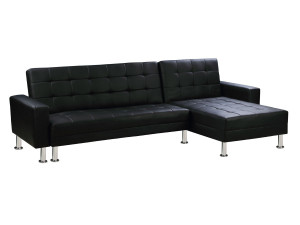 "Theo" convertible and reversible corner sofa - 4 seater - Black