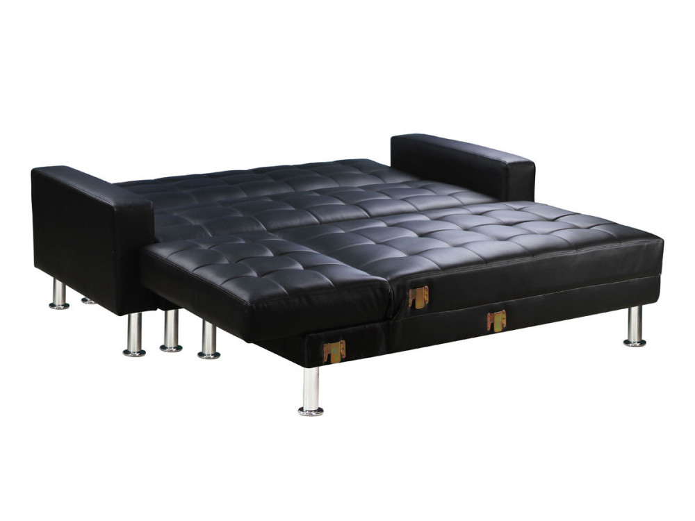 "Theo" convertible and reversible corner sofa - 4 seater - Black