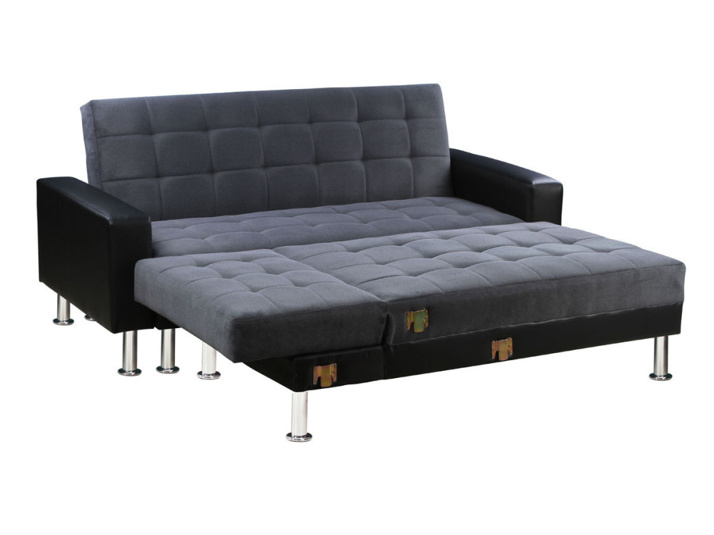 "Theo" convertible and reversible corner sofa - 4 seater - Black and Grey