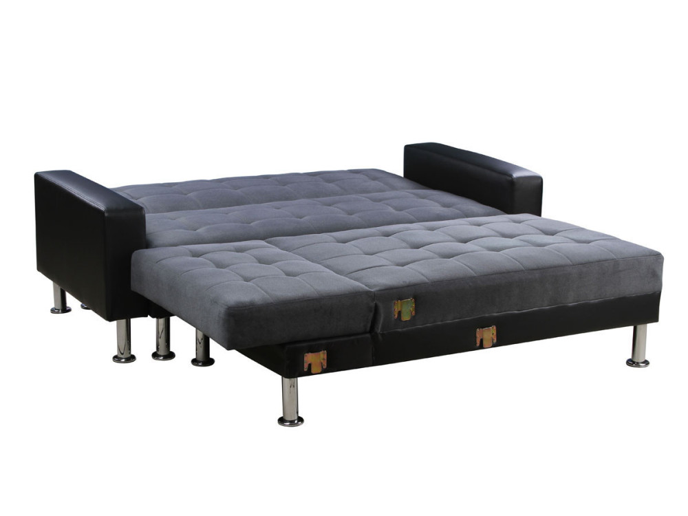 "Theo" convertible and reversible corner sofa - 4 seater - Black and Grey