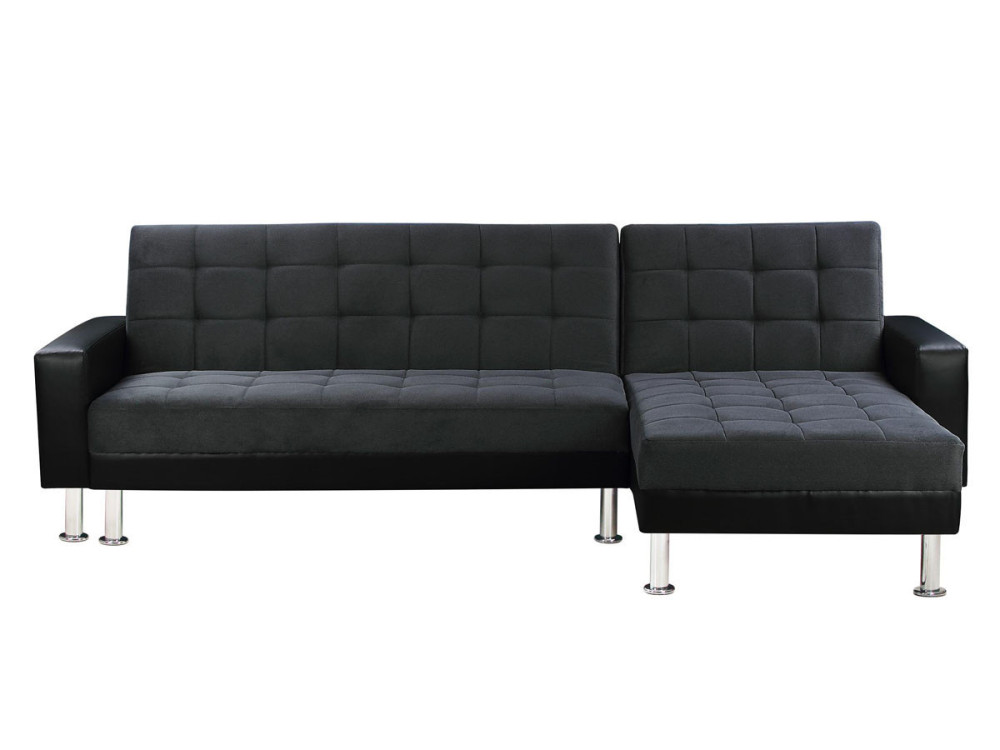 "Theo" convertible and reversible corner sofa - 4 seater - Black and Grey