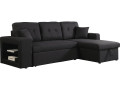 Convertible corner sofa  "Axel" - Grey - Black