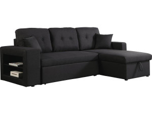 Convertible corner sofa  "Axel" - Black