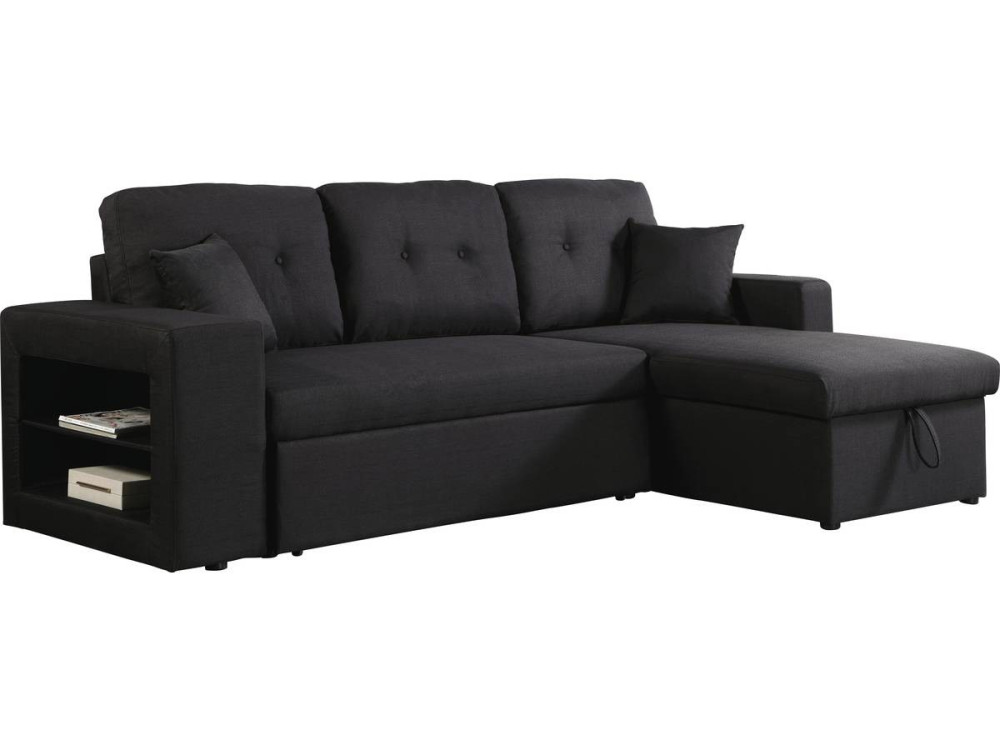 Convertible corner sofa  "Axel" - Black