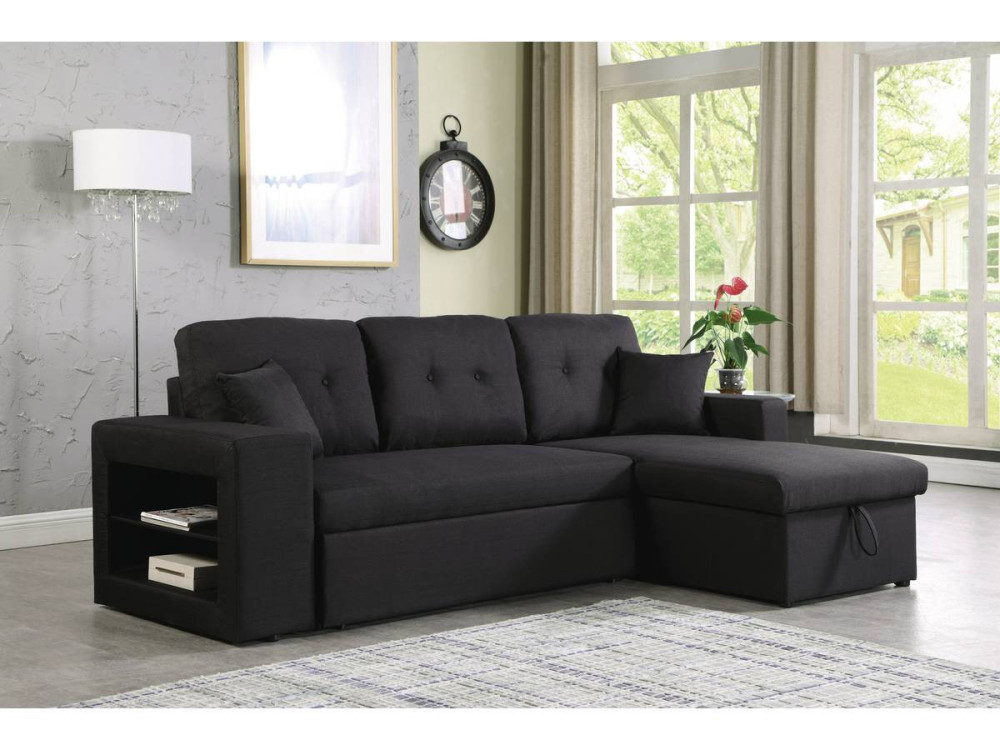 Convertible corner sofa  "Axel" - Black