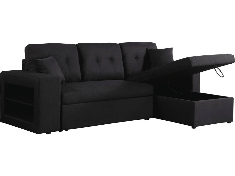 Convertible corner sofa  "Axel" - Black