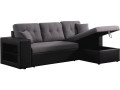 Convertible corner sofa "Axel" - Black/Grey - Black / Grey