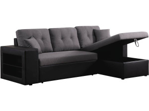 Convertible corner sofa "Axel" - Black/Grey