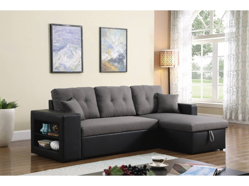 Convertible corner sofa "Axel" - Black/Grey