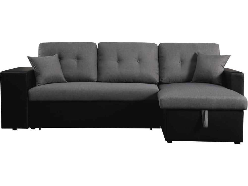Convertible corner sofa "Axel" - Black/Grey
