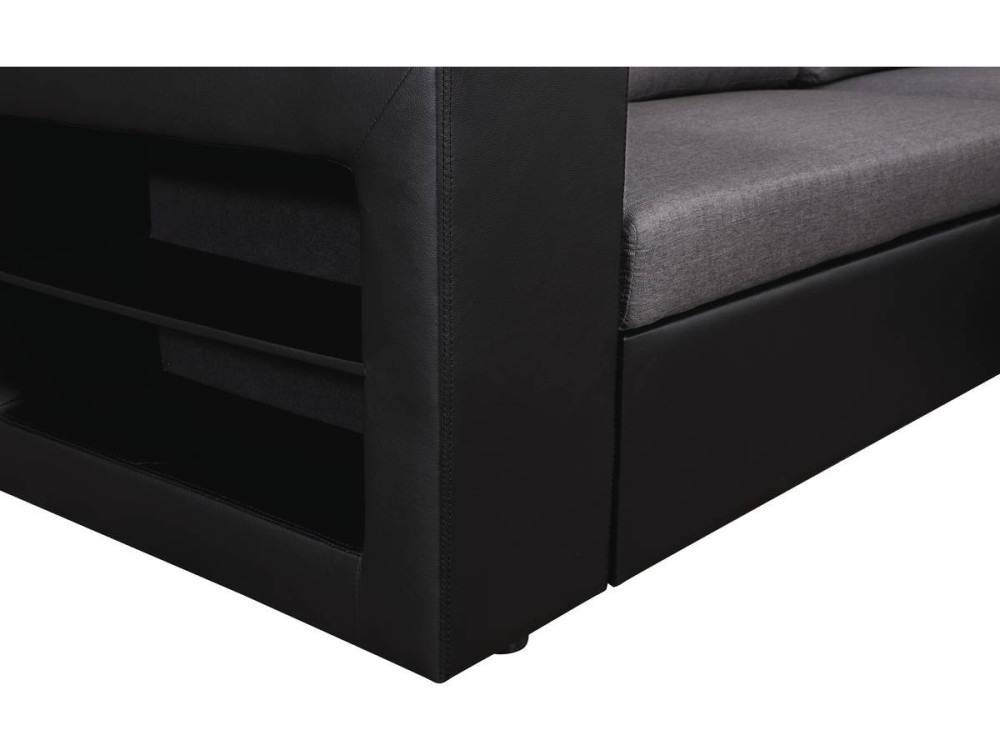 Convertible corner sofa "Axel" - Black/Grey