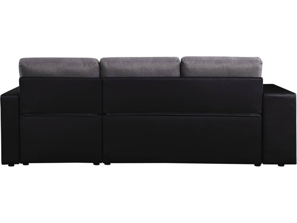 Convertible corner sofa "Axel" - Black/Grey