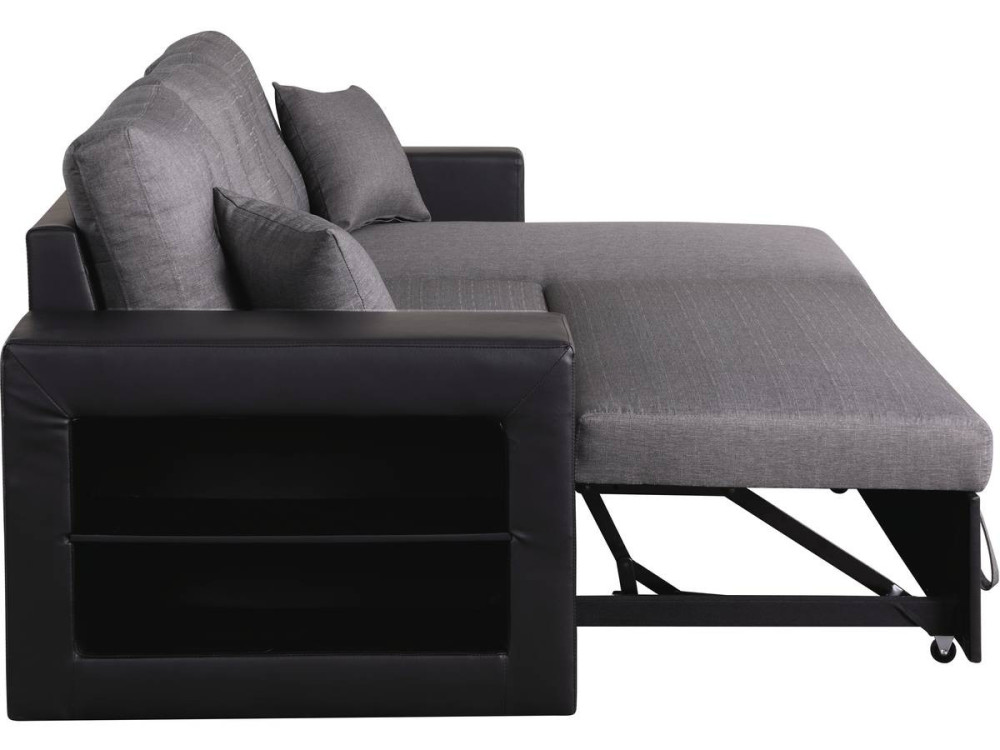 Convertible corner sofa "Axel" - Black/Grey
